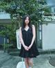 Loaegsyueol Lace Trimming Bustier Dress_Black