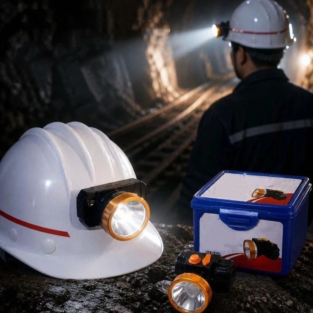 Rechargeable LED Mining Headlamp Waterproof Large Battery Wearable Work Head Light Clip and Strap Dual Wear Long Runtime