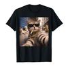 Katzen Gangster Straßenkatzen Selfie Lustiges Meme Humor T-Shirt Für Männer Frauen 100% Baumwolle T-Shirts Kurzarm Oberteile 0206-1 - Herren ...