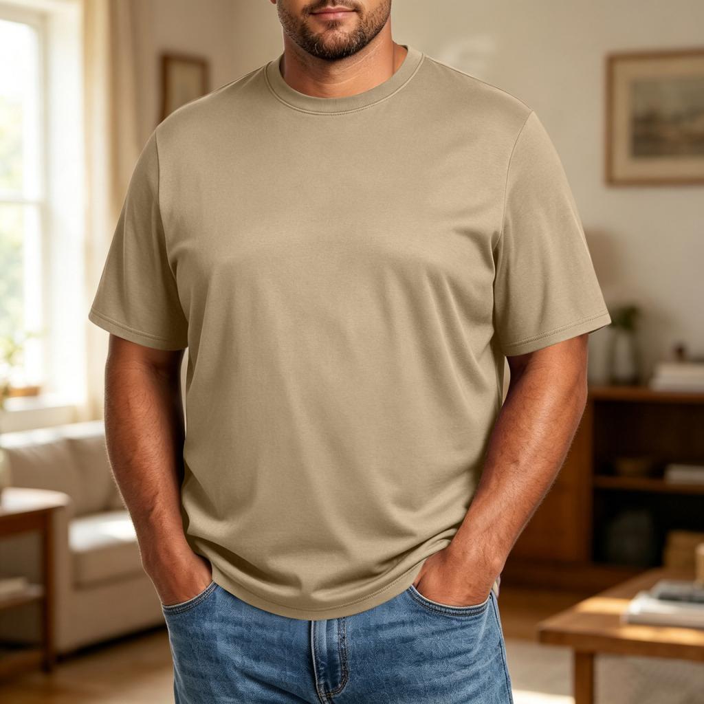 Men’s Plus Size Comfortable Breathable Loose Fit Wicking Casual Short Sleeve Crewneck T Shirt for Everyday Wear