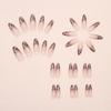 BEPAN 24pcs French Cat Eye Leopard Print Press on Nails Simple Short Nails Full Cover Wearable False Nails