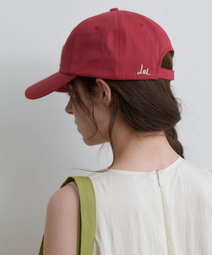 Hallen Stitch Logo Lettering Ball Cap (C082_Red)