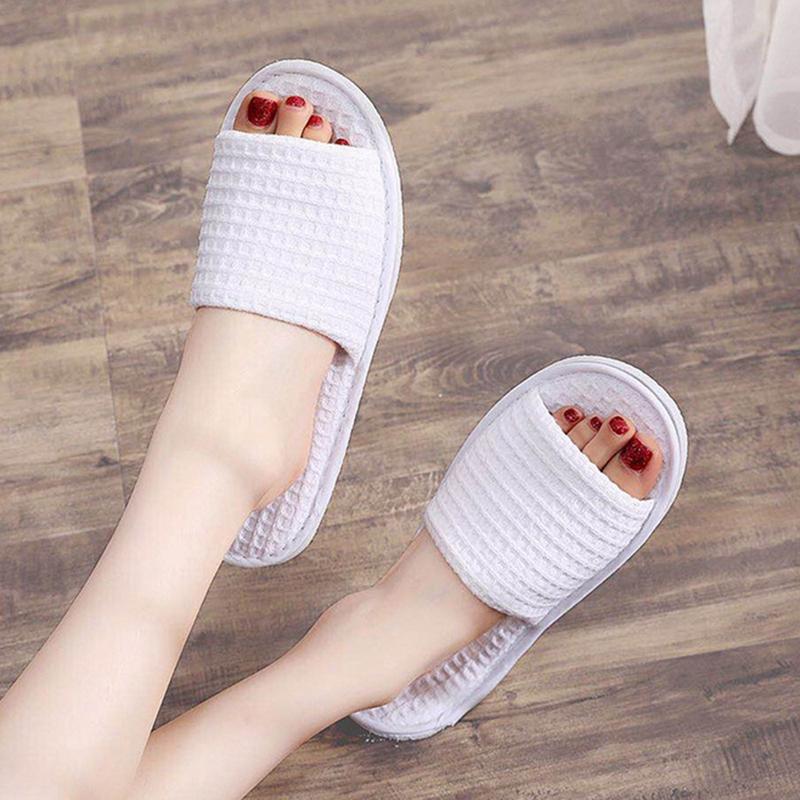 Spa Slippers, 5 Pairs Open Toe Toe Disposable Slippers Fit Size For Men And Women For Hotel Home Guest Used