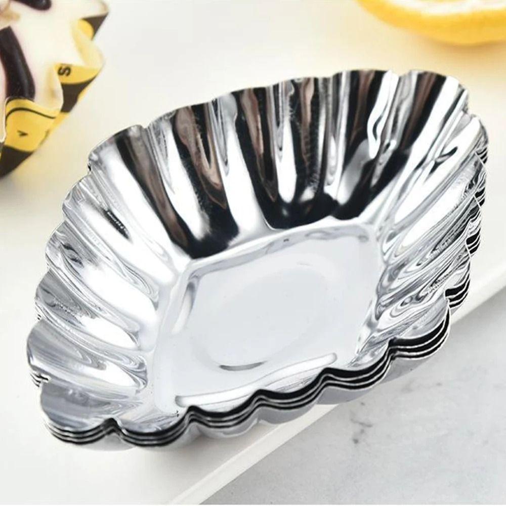 Stainless Steel Cookie Pudding Mould Reusable Dessert Mould Egg Tart Molds  Flower Muffin
