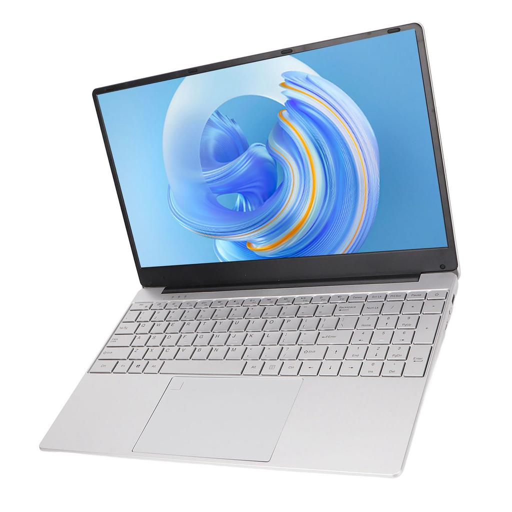 15.6in Laptop LPDDR4 16GB M.2 512G FHD Screen Silver Laptop Computer with Backlit Keyboard 100‑240V
