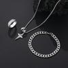 3Pcs Set Men'S Stainless Steel Metal Cross Pendant Chain Necklace Bracelet Ring Jewelry Set Male Hip Hop Daily Wear Accessories