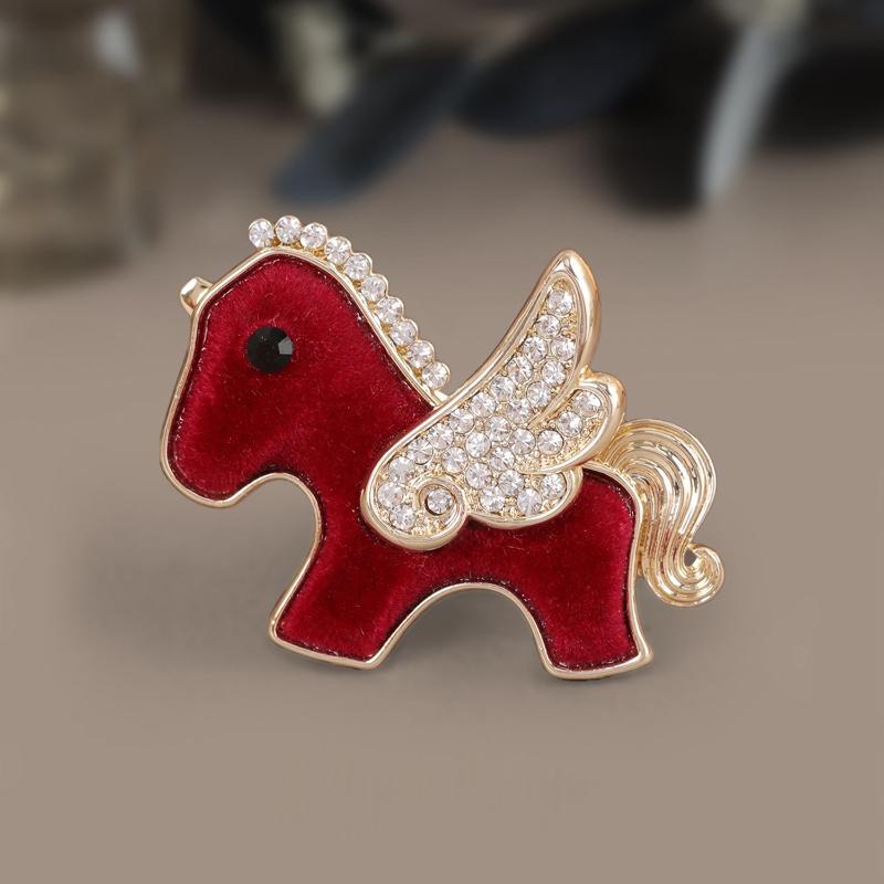 Red Horse Hair Clip Women S Autumn Winter  Style Flocking Duckbill Hair Clip Bangs Clamp Versatile Hair Accessories A1