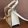 [Pre-Owned] Sylvie Gold Buckle Bee Star Pattern Striped Web Leather Crossbody Bag - Very Good #1S27P1E