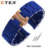 Silicone +Stainless Steel Strap for Armani AR5906 AR5905 AR5890 AR5889 5858 5920 Man 23mm Woman 20mm Rubber Watchband Bracelet