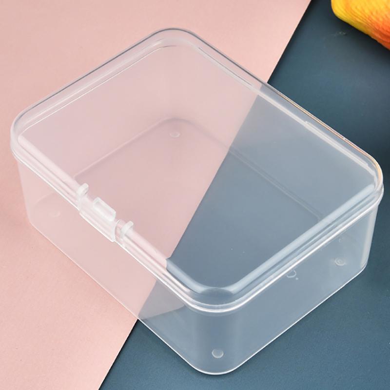 Mini Plastic Box Rectangular Transparent Packing Box Dustproof Durable Jewelry Id Card Parts Storage Box