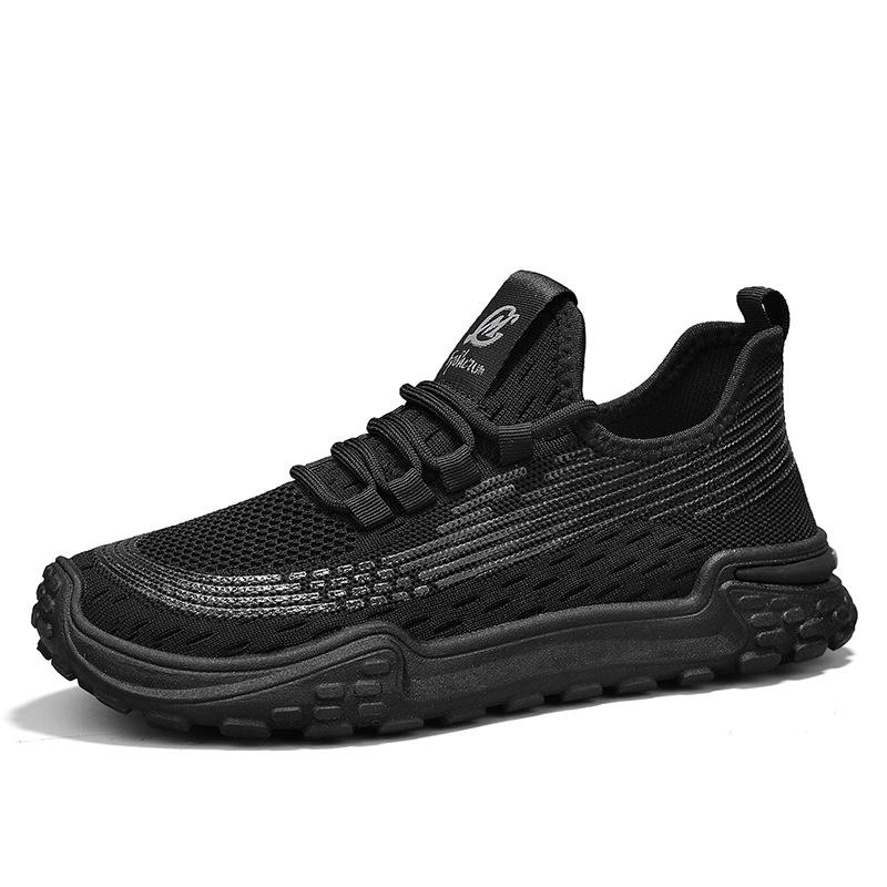 

Men s shoes summer new low-top sports casual shoes breathable mesh fly-woven shoes trendy youth lace-up running shoes 39