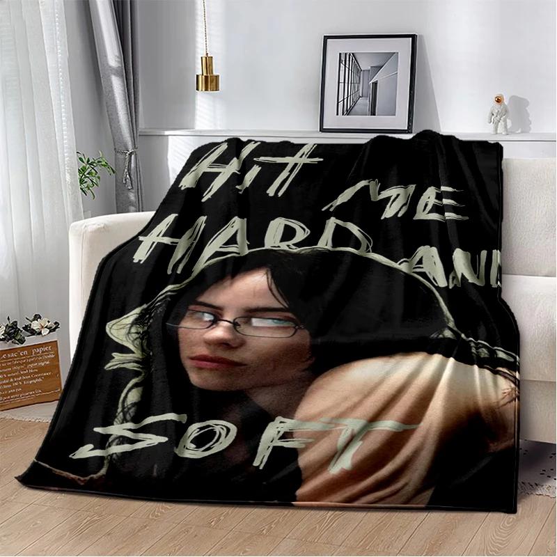 3D Hit Me Hard and Soft Billie Eilish Singer Soft Flannel Blanket for Bed Bedroom Sofa Picnic,Throw Blanket for Cover Gift Kids