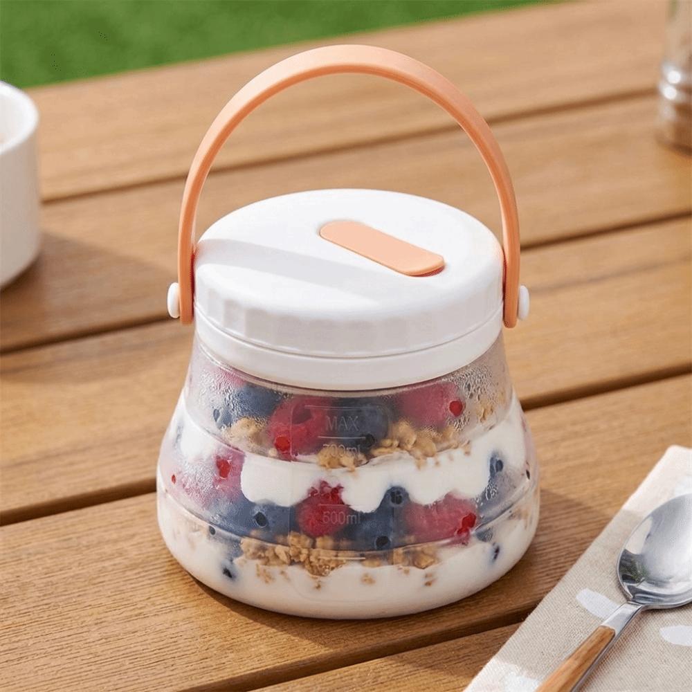 800/1200/1500ml Fresh Keeping Bucket Heat Resistant with Handle Foldable Sealed Bucket with Scale Leak-Proof Kimchi Jar