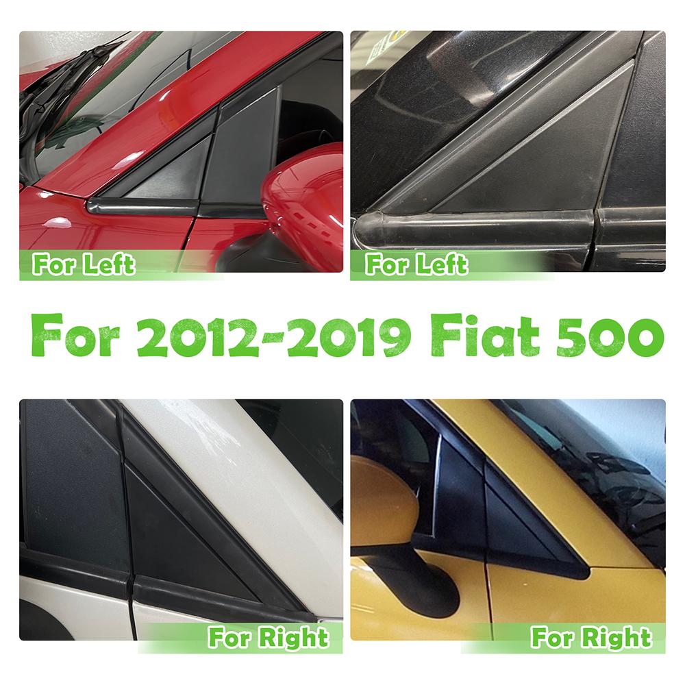 Door Mirror Flag Cover Molding Left Driver&Right Passenger Side Compatible For Fiat 500 2012-2019 Replaces 1SJ85KX7AA 1SD00KX7AA