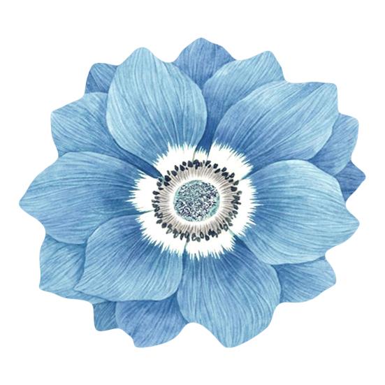 Lotus Flower Floor Mat Non-Slip Round Area Rug Washable Floral Carpet Chinese Style Rug for Bedroom Living Room Kitchen Bathroom Cloakroom