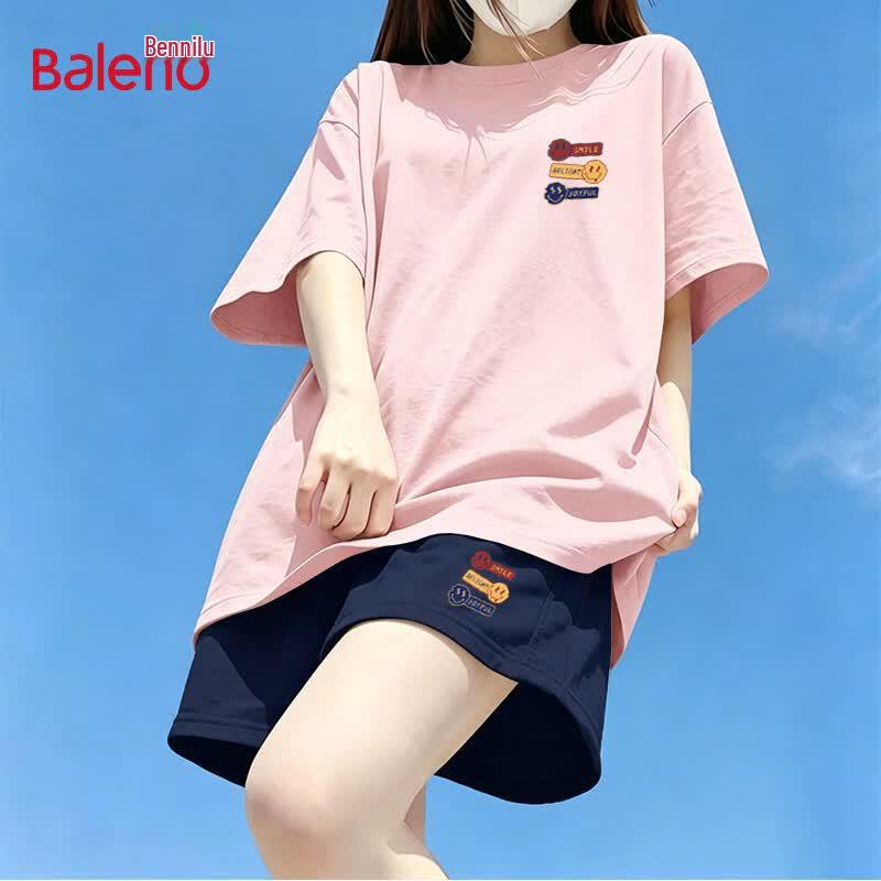 Baleno Women s Pure Cotton Short Sleeve & Five-Point Pants Sportswear Set M