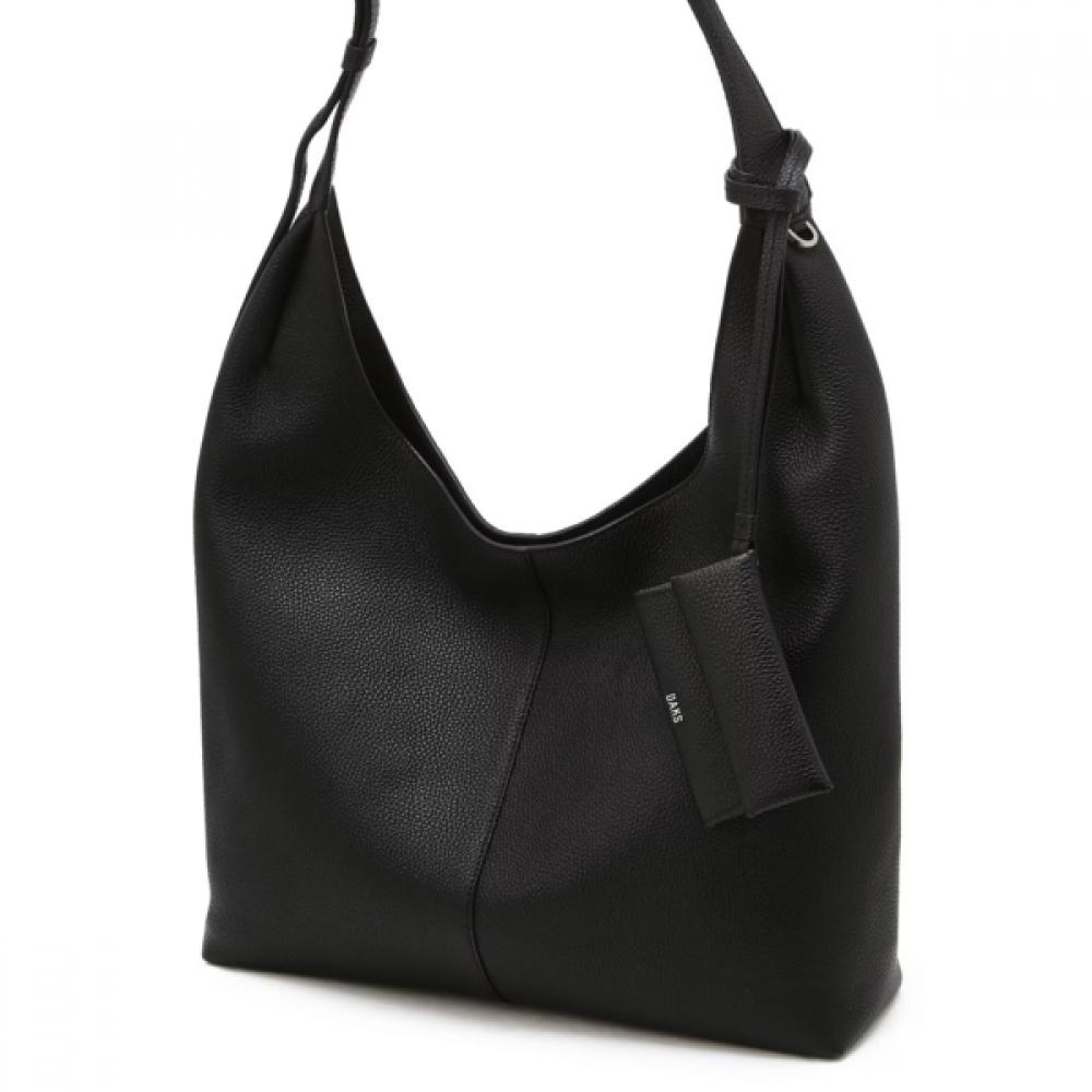 Daks Black Genuine Leather Soft Hobo Shoulder Bag Dcba6f100bk