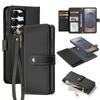 Premium Cow Leather Wallet Case for Samsung Galaxy S25 Ultra Plus Edge Detachable Magnetic Charging Phone Cases Protective Cover
