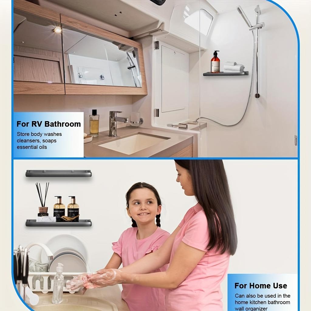 RV Drop-down Aluminum Foldable Shelves Are Used for Wall Storage In RVs and Campers and for Saving Space In RVs. The 90° Foldable Racks