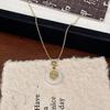 Lucky Ping An Buckle Necklace Female Chinese Style Chalcedony Pendant Simple Niche Design