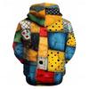 Herren Patchwork Kapuzenpullover Sweatshirt Mode Cool Täglich Langarm Rundhalsausschnitt Party Urlaub Streetwear