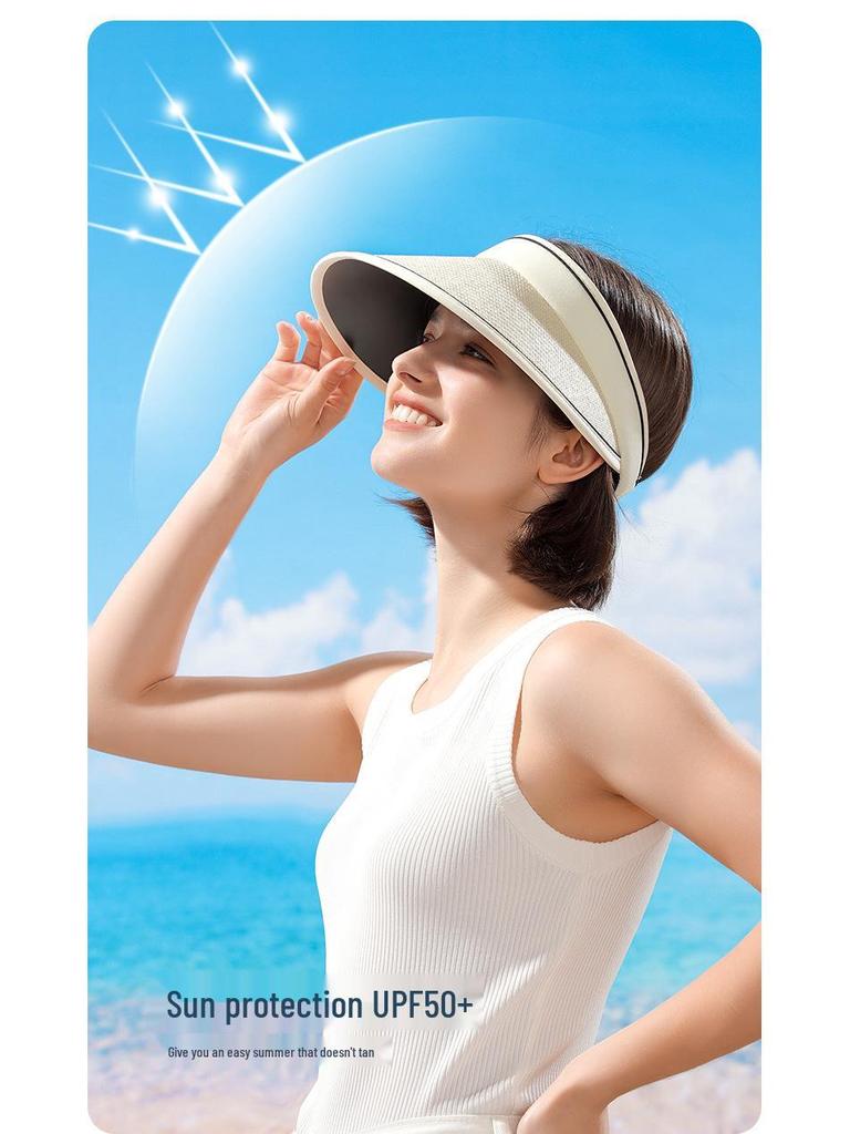 XMZ257 Open-Top Sports Sun Hat Set with Large Brim, Sunshade, and UV Protection