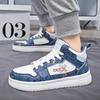 Nuove Scarpe Sportive High Top da Uomo e da Donna Taglie Forti 31-44, Scarpe da Skate Sportive in Pelle Trendy ed Esplosive Resistenti all'Usura
