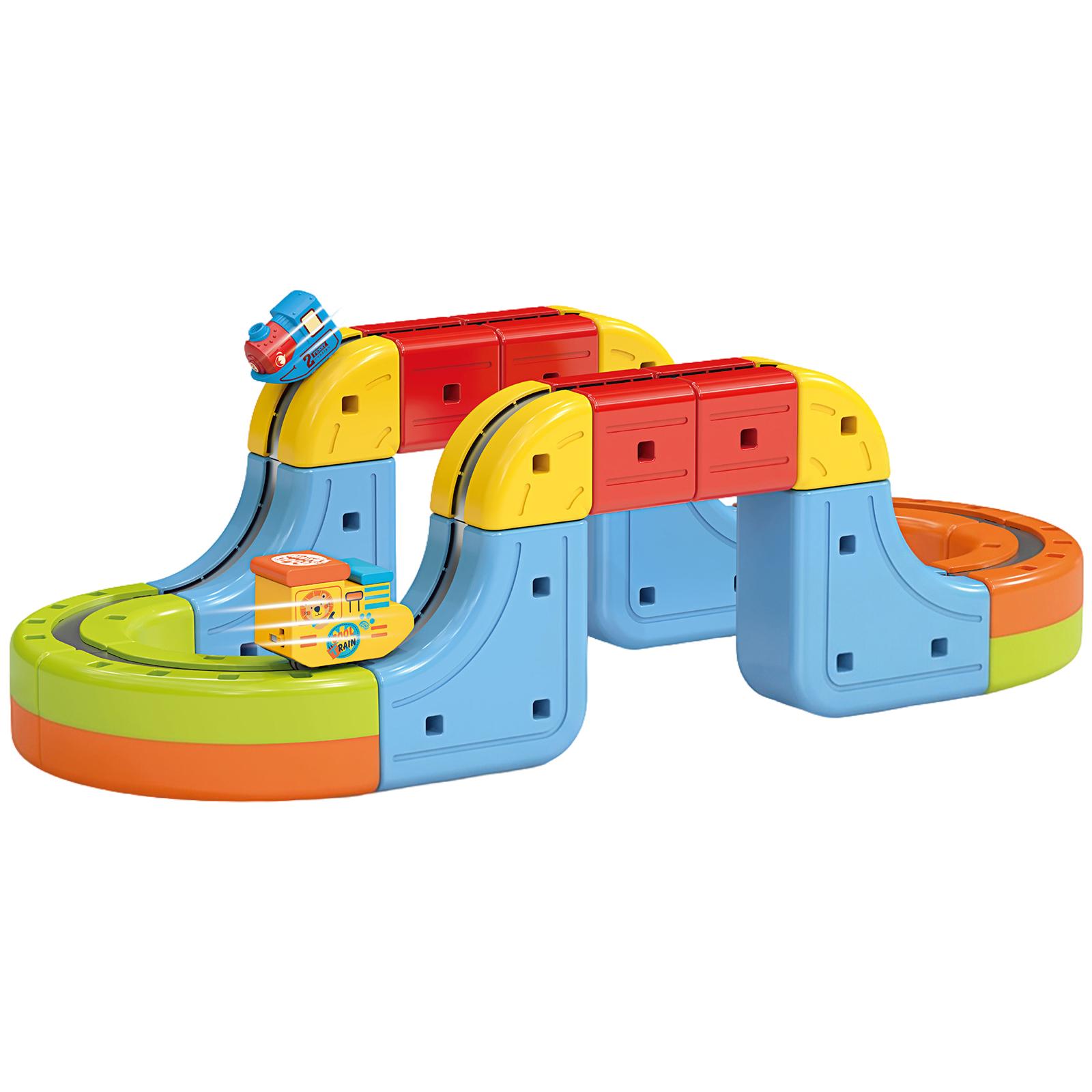 18/26/68pcs New Children S Educational Electric Magnetic High-Speed Train Magic Track Cube Diy Magnetic Assembly Toy For Kids