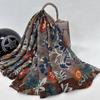 Foulard in Seta Floreale Stile Coreano: Sciarpa da Donna Leggera, Calda e Versatile Autunno/Inverno