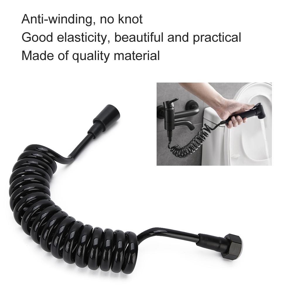 2m PU + Copper Cap Bidet Shower Hose Flexible Retractable Spring Shower Hose Accessory