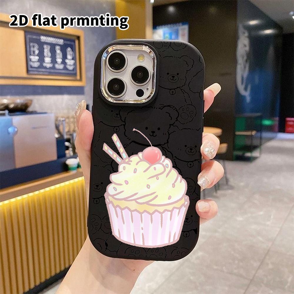 Phone Case: 2D flat design suitable for iPhone 18 17 16 15 14 13 Pro protective case, couple style, cupcakes, Christmas and Halloween gifts