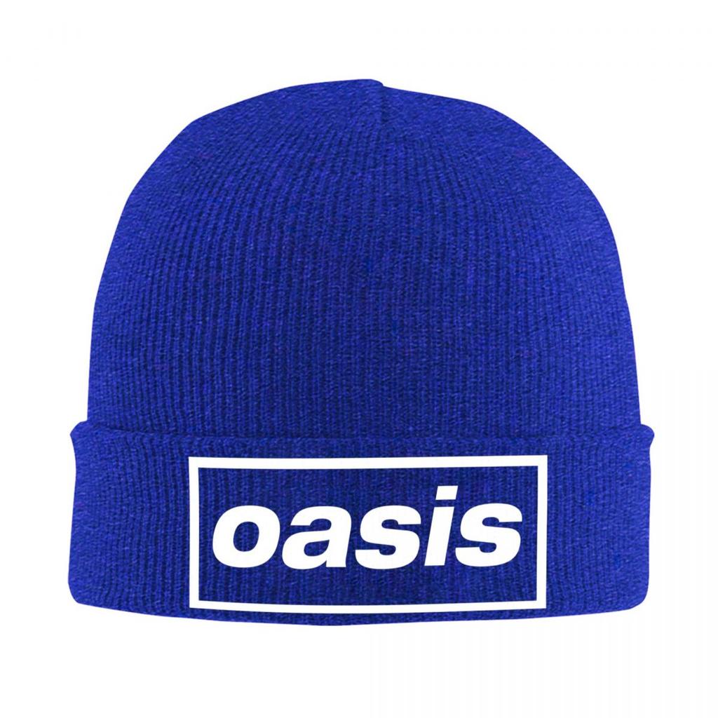 Rock Band Logo British Music Albums Hat Autumn Winter Beanie Ski O-Oasis Cap Unisex Knitted Caps