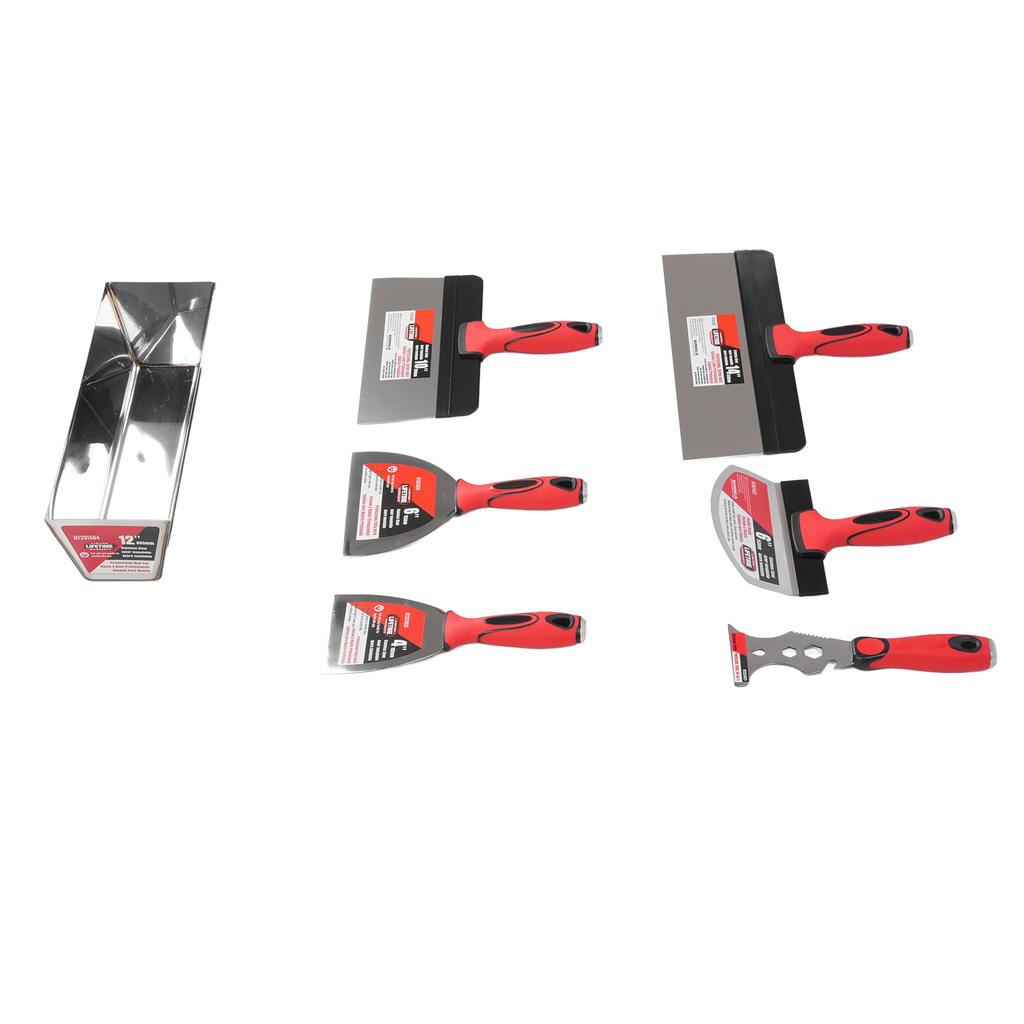 12in Drywall Finishing Hand Tool Kit Stainless Steel Paint Scraper with Mud Pan Drywall Tool Set