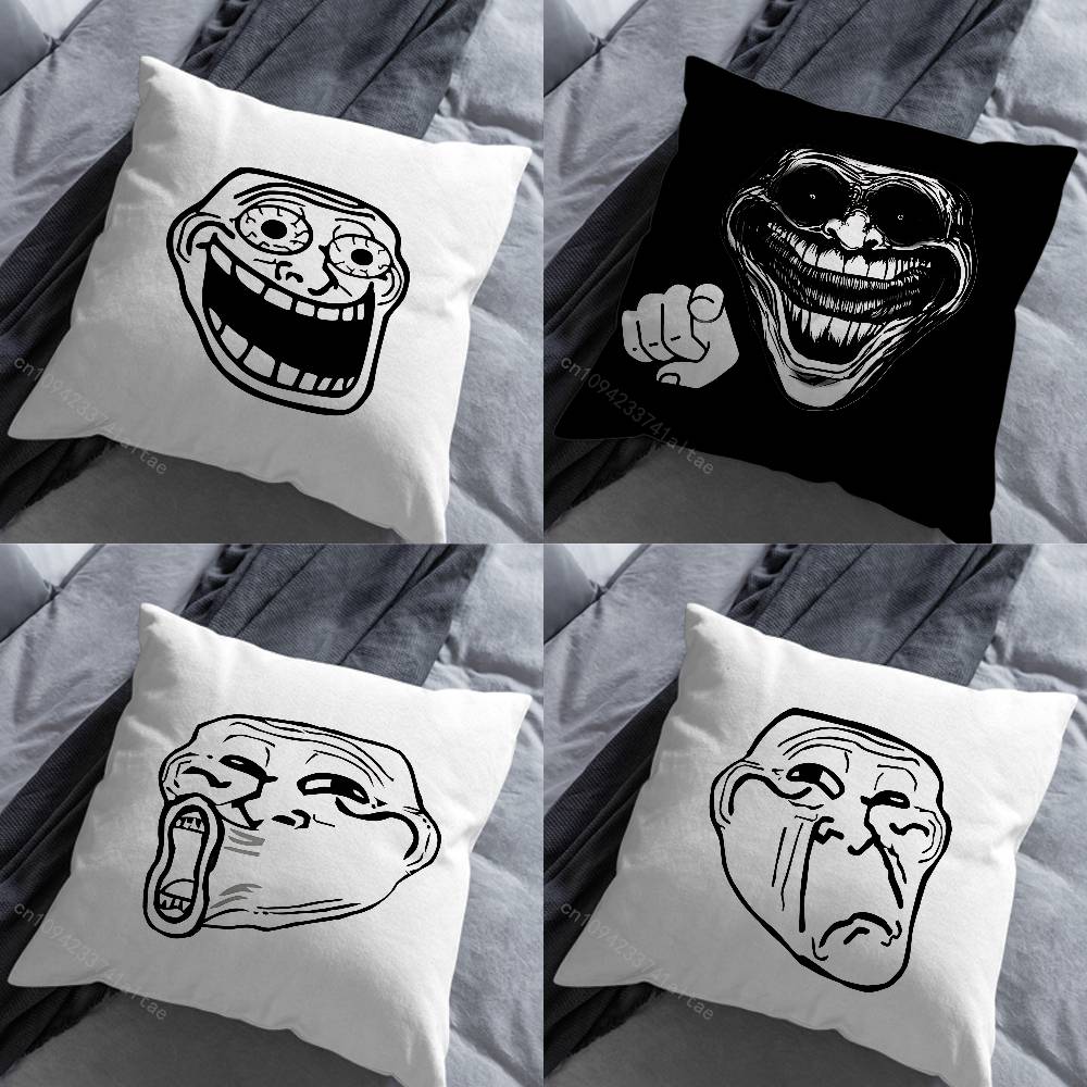 Funny Meme TTroll FFace Pillow Case For 30x30cm45x45cm55x55cm For Home Bedroom Decoration And Protector