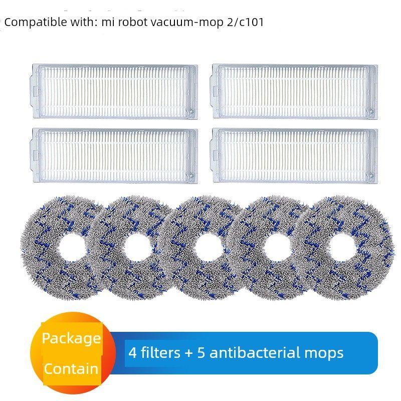Suitable for Xiaomi Mijia No-Wash Sweeping and Mopping Robot Accessories C101 Mop Main Side Brush Filter Element Cleaning Fluid