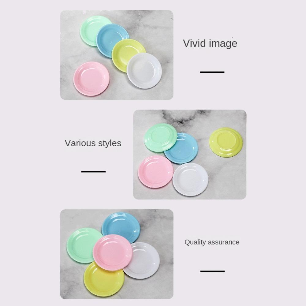 5Pcs Miniatures Plastic Mini Food Plates Kitchen Durable Simulation Dining Plate Model Tableware