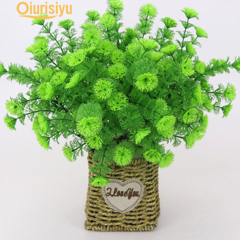 Buy 1 Pc 7 Branches Green Artificial Plant at affordable prices — free