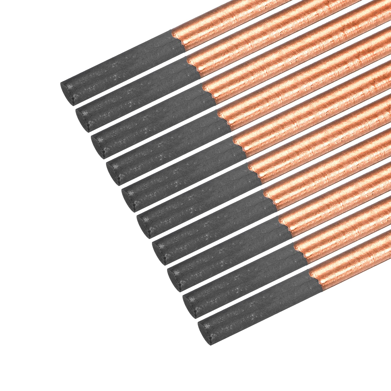 

PATIKIL Copper coated gouging carbon electrode rod diameter 6mm length 355mm for welding 50 pieces чорний