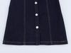 European & American Style Sleeveless Pleated Denim Mini Dress