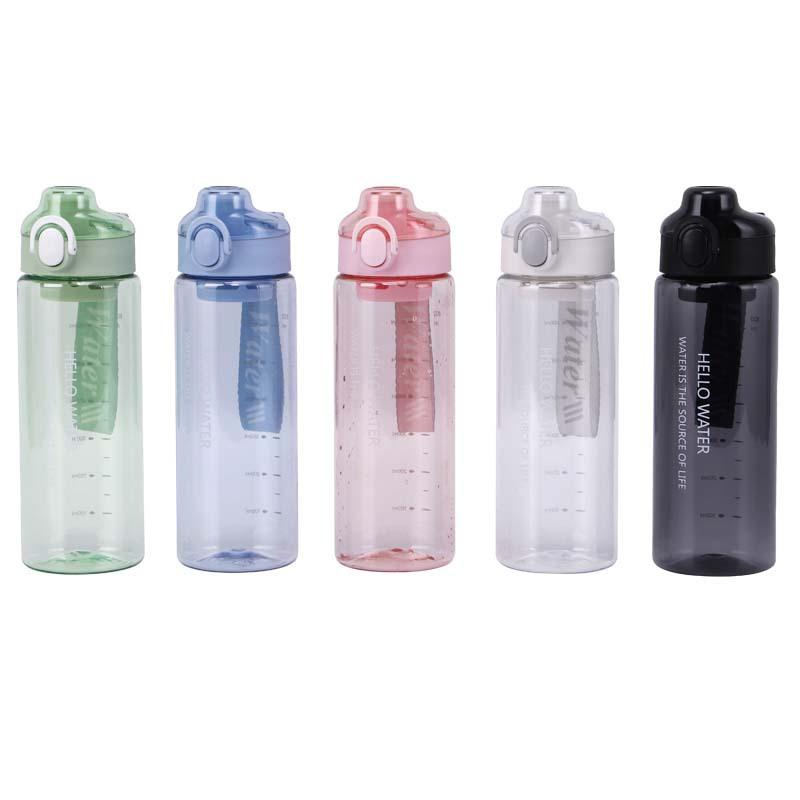 Water Bottle New Elastic Cover Lifting Rope Hand Cup Portable Filter Plastic Water Cup Summer Outdoor Student Sports Fitness Direct Drinking Cup