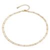 18K Gold-Plated Stainless Steel Multi-Layer Chain Necklace with Side Clasp for Women