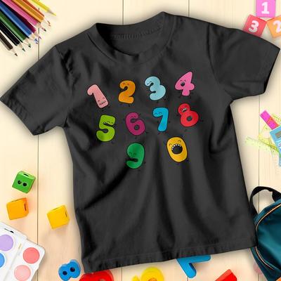 Boys and Girls Funny Number Day Cartoon T-Shirt Maths Day Tee for Kids #ND