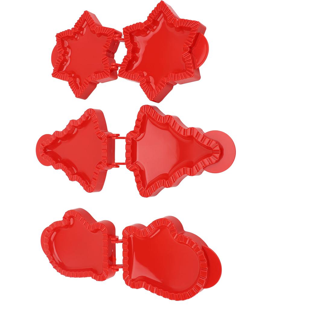 3pcs Pocket Pie Snowflake Mitt Xmas Tree Shape Press Dough Presser Pocket Pie Maker Set for Xmas Par