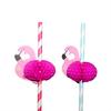 5Pcs Pink Flamingo Paper Straws Luau Tropical Beach Party Barware Favor