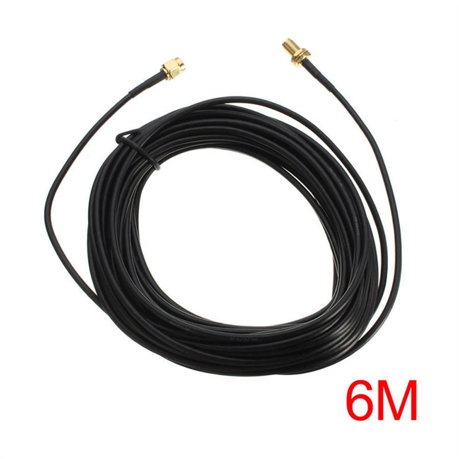6M RG174 SMA Male to Female Extension Cable Copper Wire for Coax Coaxial Wi-Fi WiFi Network Card Router Antenna