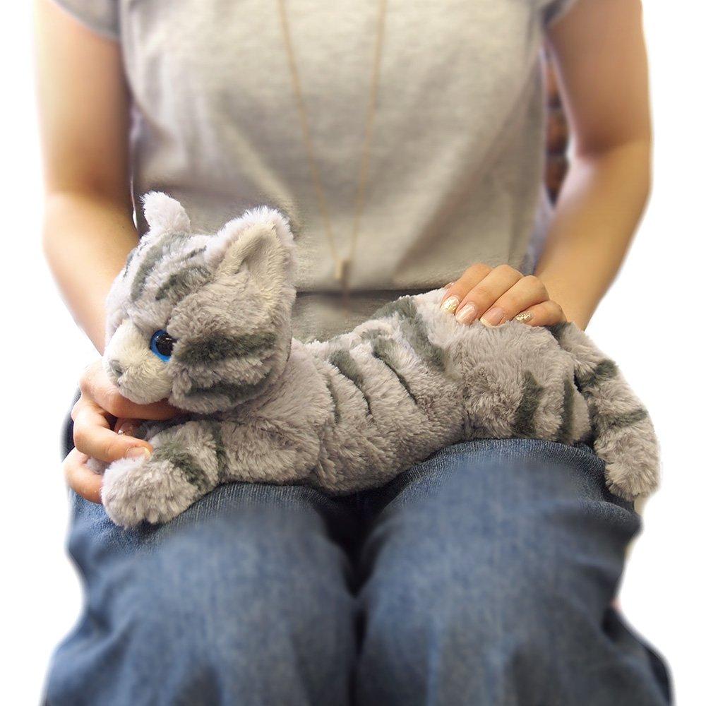 SUN LEMON Knee Cat Plush Small Gray Toy, Size,