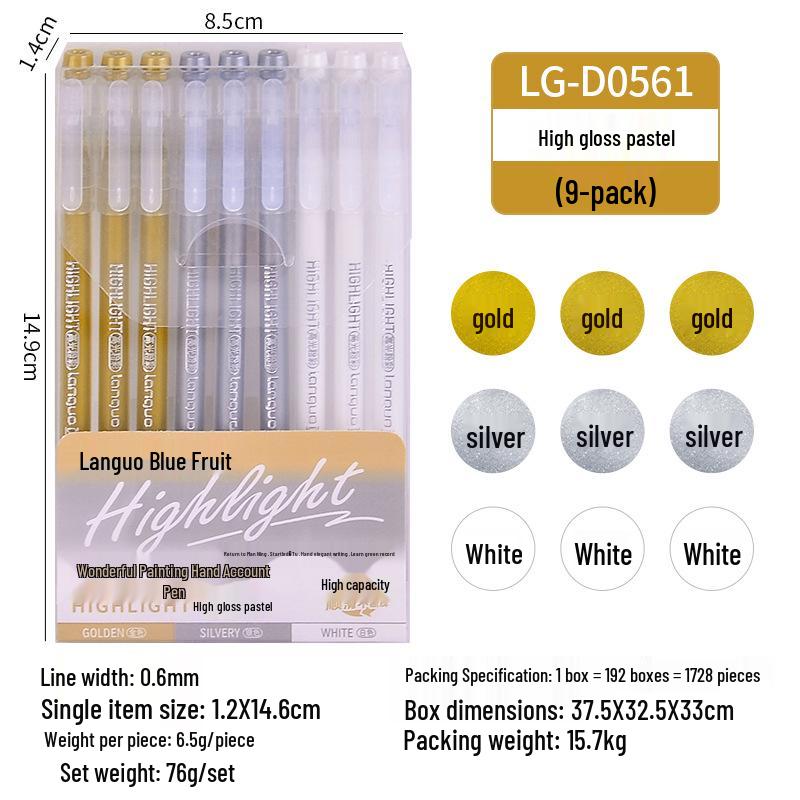 Morandi Color Planner Pen Set: Large Capacity Gel Pens with Needle-tip for Students and Drawing, Fluorescent Blue Fruit 0551.