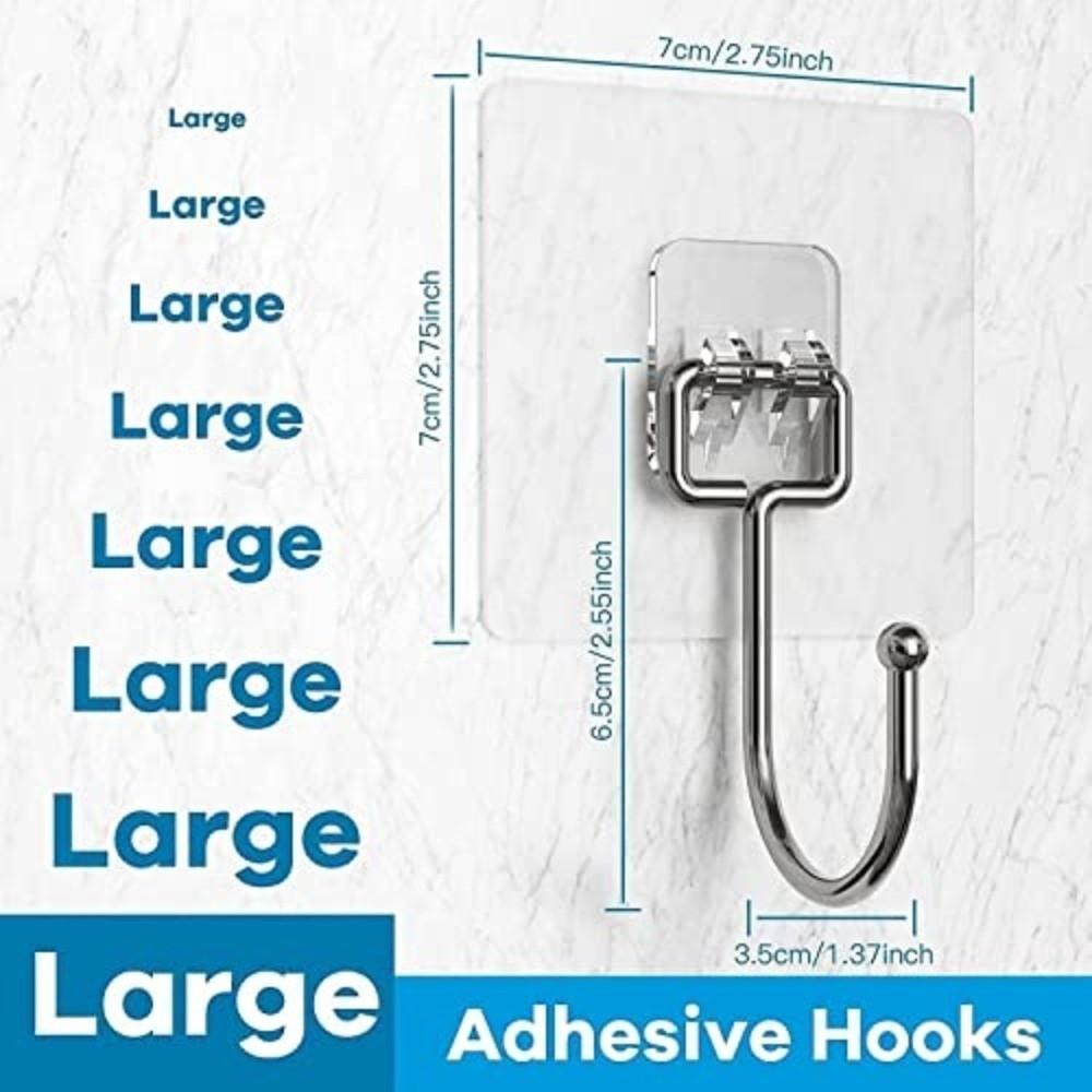 Seamless Self Adhesive Hooks No Need to Punch Holes Heavy Duty Hooks  For Kitchen Bathroom
