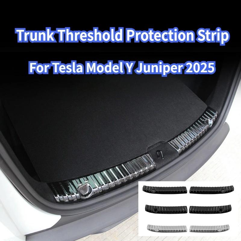 Trunk Door Sill Strip for Tesla Model Y Juniper 2025 Stainless Steel Trunk Threshold Protection Strip Anti Scratch Protector