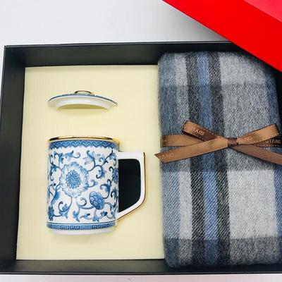 Cashmere Scarf & Ancient Ceramic Cup Gift Set